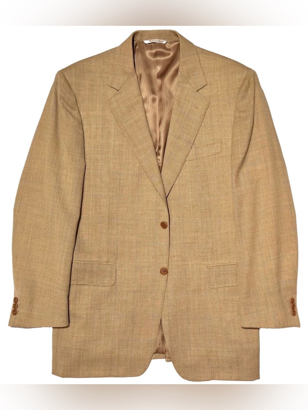 $1695 CANALI SPORTCOAT JACKET 40R 40 R EU 50 LIGHTLY TEXTURED WHEAT w SKY BLUE